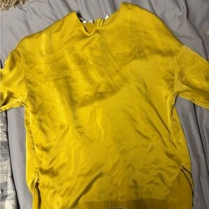 Vince Silk Mustard Yellow Top